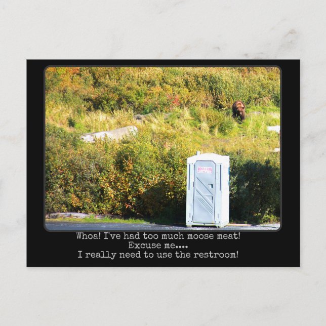 Too much meat funny bear postcard (Front)