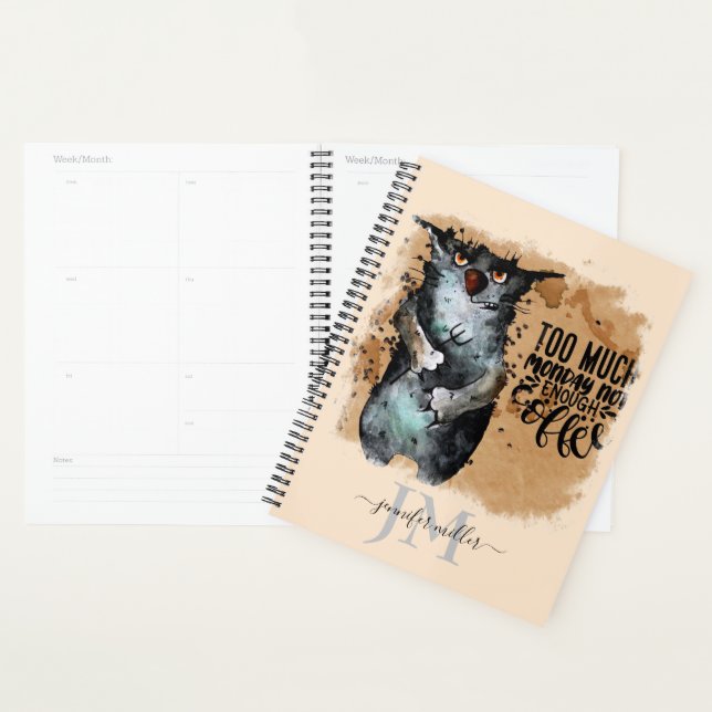 Too much monday   personalized planner (Display)