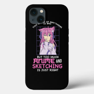too much of anime and sketching Anime Anime and Sk iPhone 13 Case