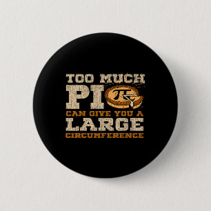 Too Much Pi Day Math Lovers 3.14 Nerdy Symbols 1 2 Inch Round Button