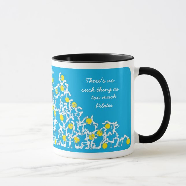 Too much Pilates mug, blue Mug (Right)