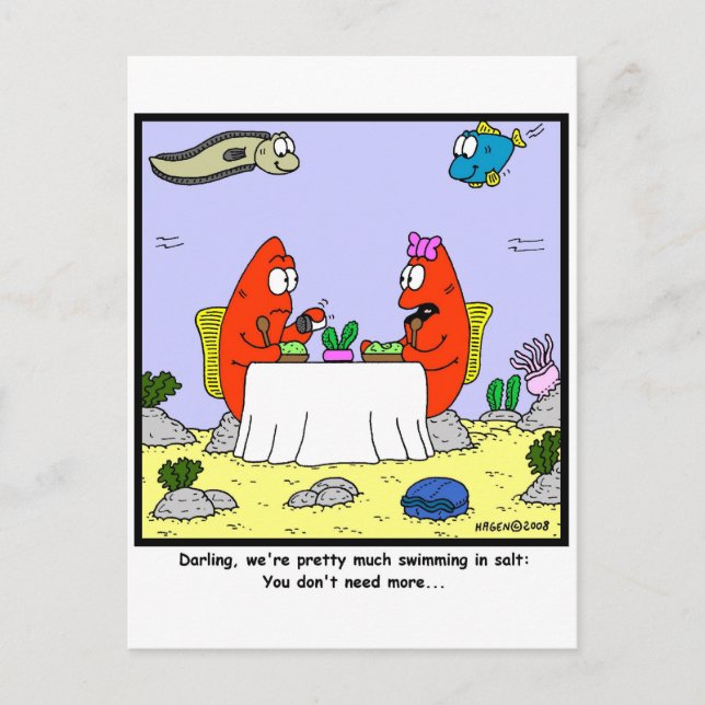 Too much salt postcard (Front)