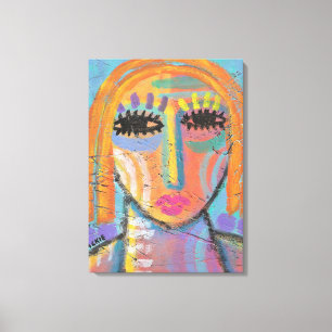 Too Much to Do Abstract Painting on OSB Board Canvas Print