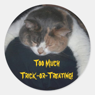 Too Much Trick-or-Treating! Classic Round Sticker