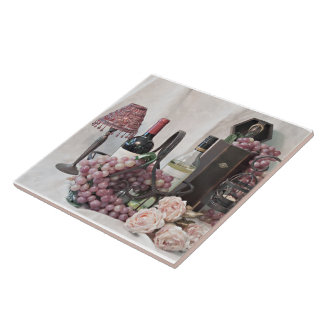 Too Much Wine and Grapes Tile