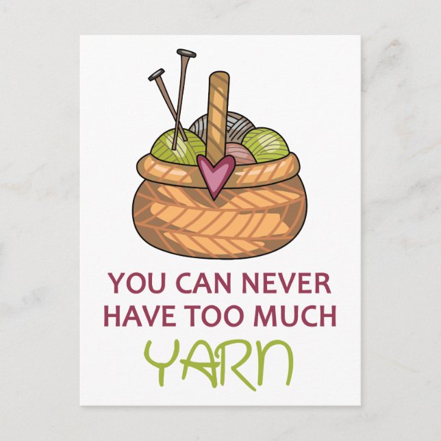 Too Much Yarn Postcard (Front)