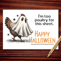 Too Poultry for This Sheet Funny Chicken Halloween