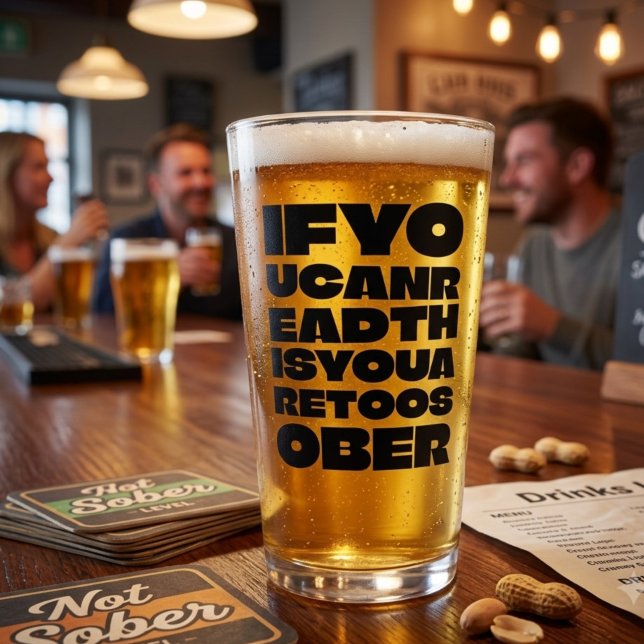 Too Sober Bold Pint Glass (Creator Uploaded)
