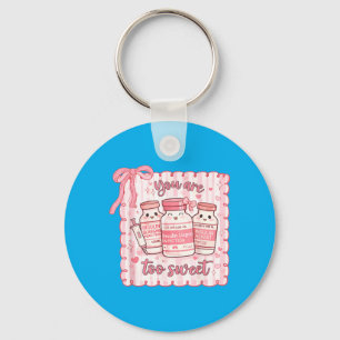 Too Sweet Funny Nurse Valentine Insulin Diabetes Keychain