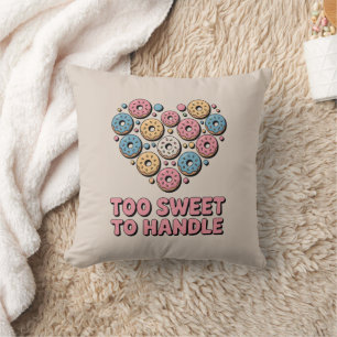 Too Sweet to Handle Doughnut Kids Throw Pillow