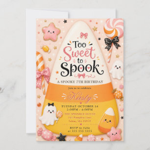 Too Sweet to Spook Spooky 7th Birthday Invitation