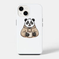 Too Tired to Function Panda Coffee Cartoon
