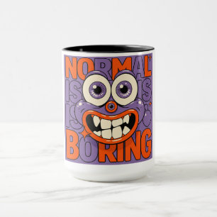 Too Weird To Fit In – Weird Surreal Cartoon Mug