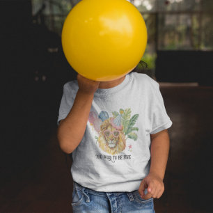 Too Wild to Be Five Lion Jungle Birthday Toddler T-shirt