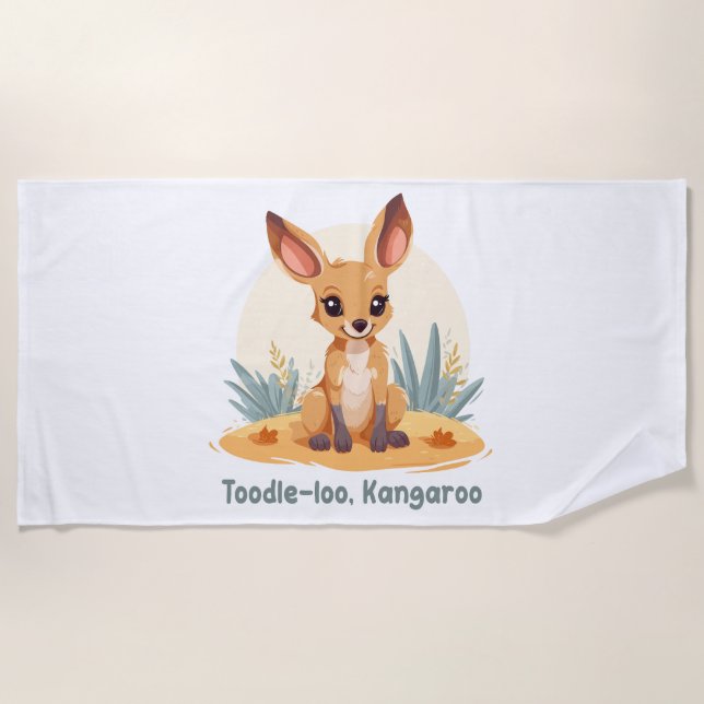 Toodle-loo, Kangaroo Beach Towel (Front)