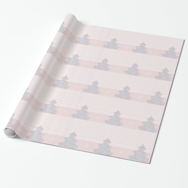 Toodles Holiday Monogram Wrapping Paper (Unrolled)