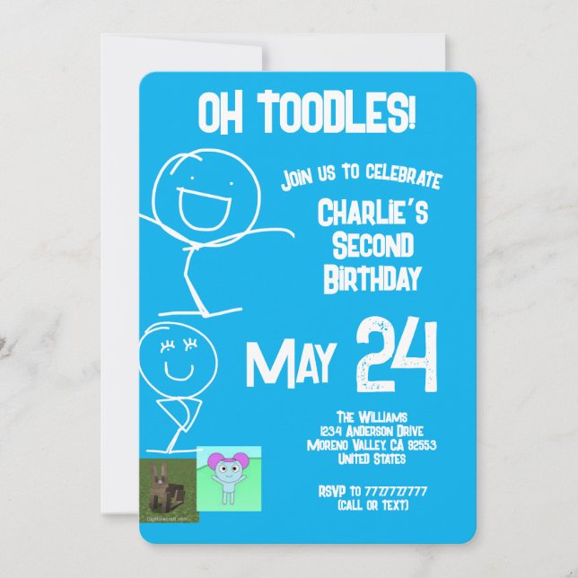 Toodles | Sam & Friends Invitation d'anniversaire (Devant)