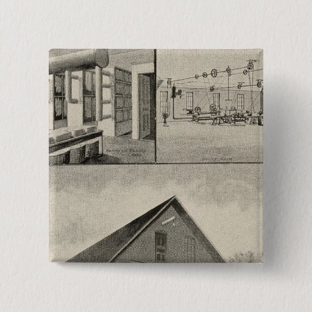 Toof's Laundry, Concord, NH 2 Inch Square Button (Front)