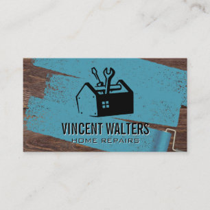 Tool Box Repair   Painter Roller   Wood Business Card