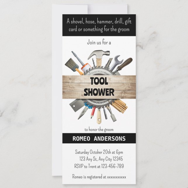 Tool Shower Invitation (Front)