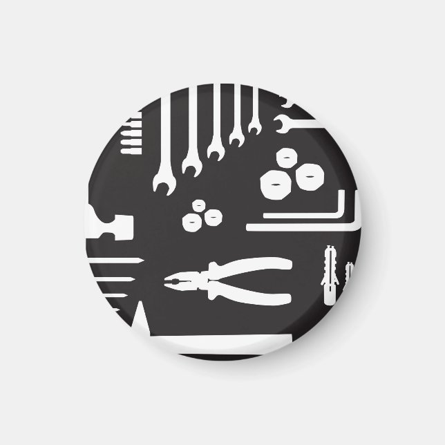 Tool Silhouette Pattern Magnet (Front)