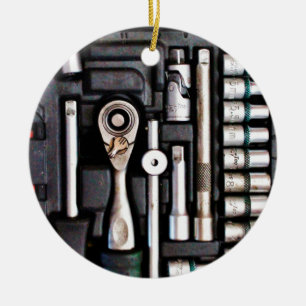 Toolbox Handyman Tools Ceramic Ornament