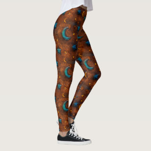 Tooled Leather Stars & Moons Leggings - Cool