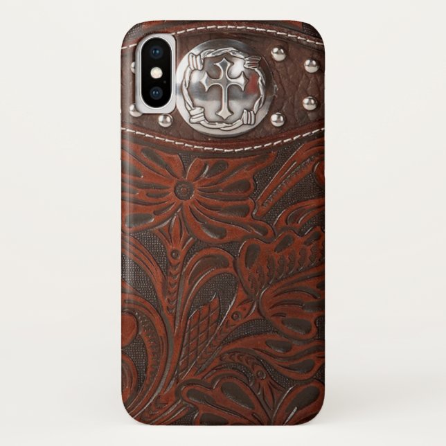Tooled leather texture iPhone case (Back)