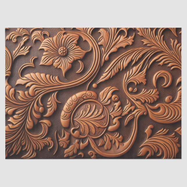 Tooled Leather Tissue Paper (Front)