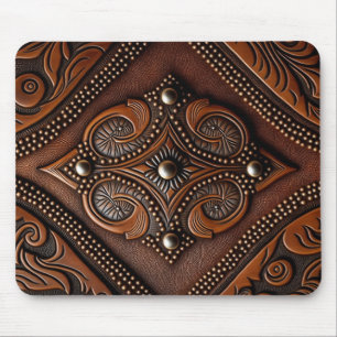 Tooled Leather Tissue Paper Mouse Pad