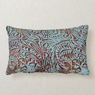 Toolin in Teal (Brown Back) Lumbar Pillow