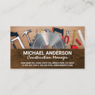Tools and Saw Wood Business Card