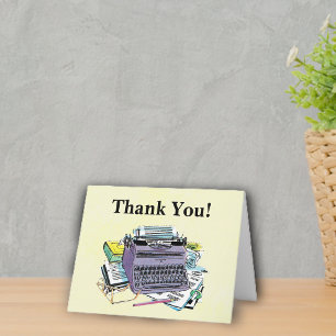 Tools for Writer Purple manual Typewriter paper Thank You Card
