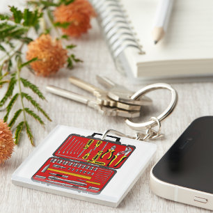 Tools In A Tool Box Keychain