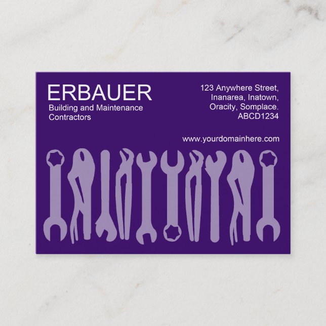 Tools of the Trade (Chubby) - Deep Purple Business Card (Front)