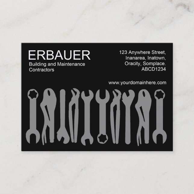 Tools of the Trade (Chubby) - Grey on Black Business Card (Front)