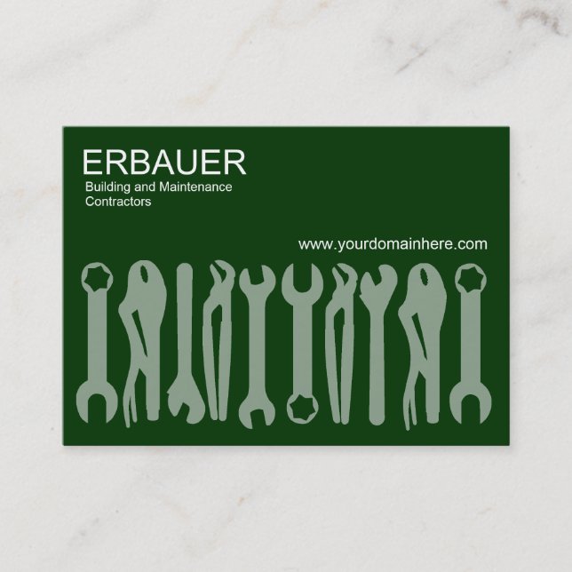 Tools of the Trade (Chubby v2) - Dark Green Business Card (Front)