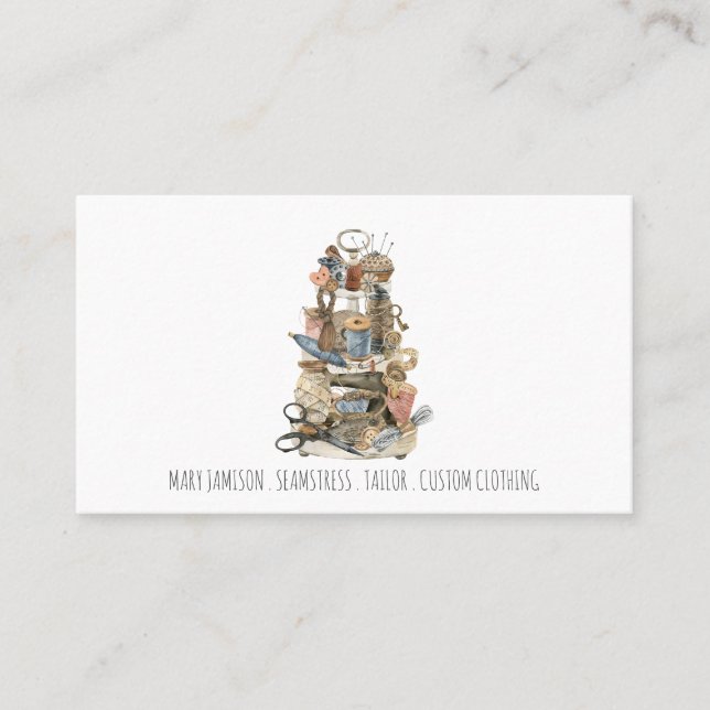 Tools Of The Trade Tailor Seamstress Business Card (Front)