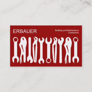 Tools of the Trade - White on Maroon 990000 Business Card