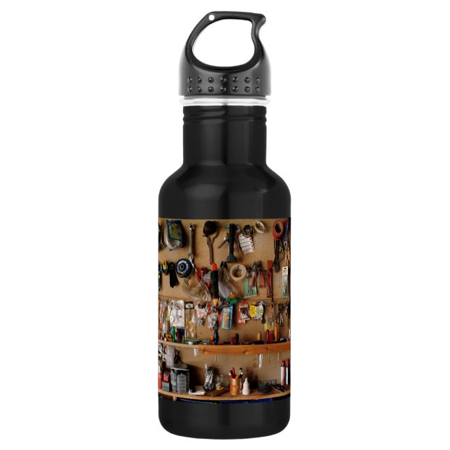 Tools on Workshop Wall 532 Ml Water Bottle (Front)