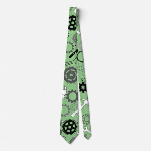 Tools Pattern 01.b L Green BG Tie
