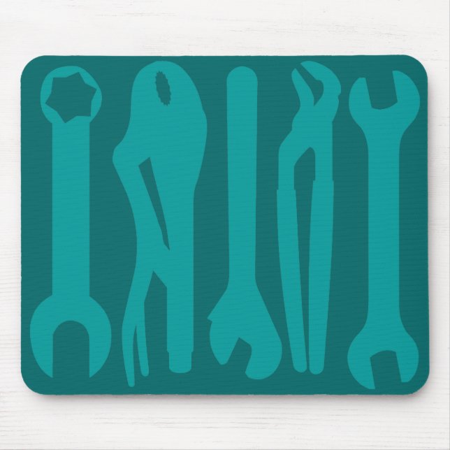 Tools - Shades of Teal Mouse Pad (Front)