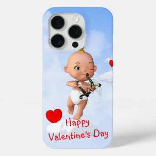Toon Baby Cupid Flying with a Bow and Arrow iPhone 15 Pro Case