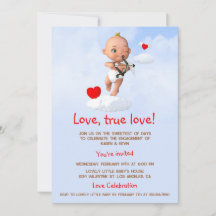 Toon Baby Cupid Flying with a Bow and Arrow