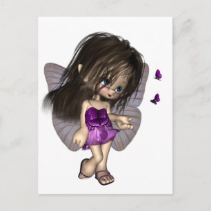 Toon Butterfly Fairy - Purple Postcard
