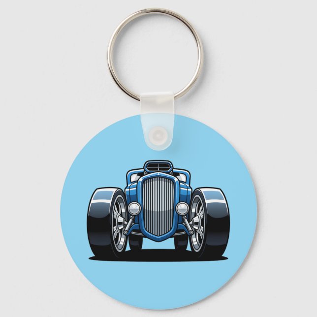 Toon Hotrod Art  Keychain (Front)