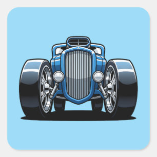 Toon Hotrod Art Square Sticker