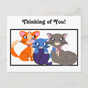 Toon Kitty Siblings Base Postcard