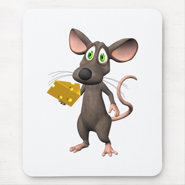 Toon Mouse With Cheese Mousepad (Front)