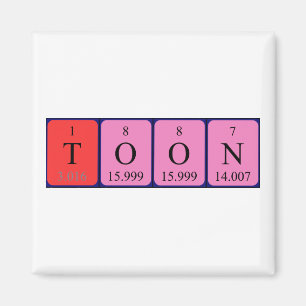 Toon periodic table name magnet